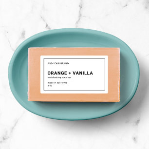 Modern Minimalist Thin Black Border Product Label