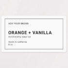 Modern Minimalist Thin Black Border Product Label
