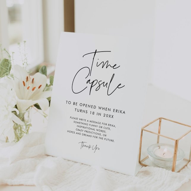 Modern Minimalist Time capsule 1st Birthday sign (Creator Uploaded)