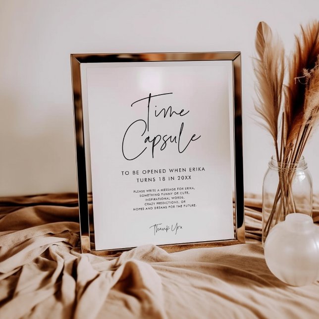 Modern Minimalist Time capsule 1st Birthday sign (Creator Uploaded)