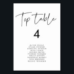 Modern minimalist Top table seating chart cards<br><div class="desc">Modern,  simple and clean: adopt this minimalist handwritten design for your wedding stationery. Fully customisable colours.</div>