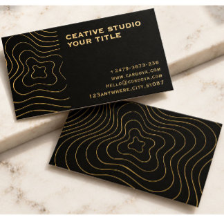 Modern Minimalist Topographic Line Business Card |