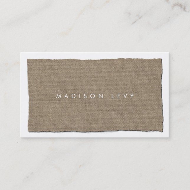 Modern Minimalist Torn Canvas Grunge Appointment Card (Front)