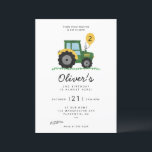 Modern Minimalist Tractor birthday Party Invitation<br><div class="desc">Minimalist Tractor theme. This adorable invite features minimalist graphics. The text is fully customisable. You can change colours and styles of fonts.</div>