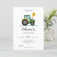 Modern Minimalist Tractor birthday Party
