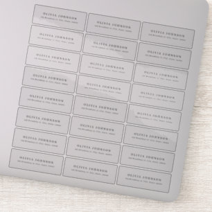 modern minimalist transparent return address label