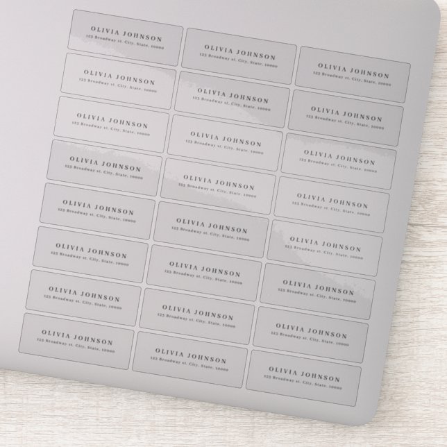 modern minimalist transparent return address label (Detail)
