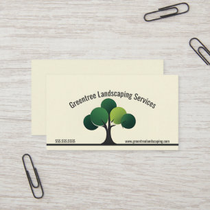 Modern Minimalist Tree Landscape Yard Garden Business Card