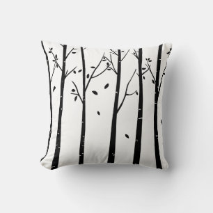 Modern Minimalist Trees Woodland Cushion