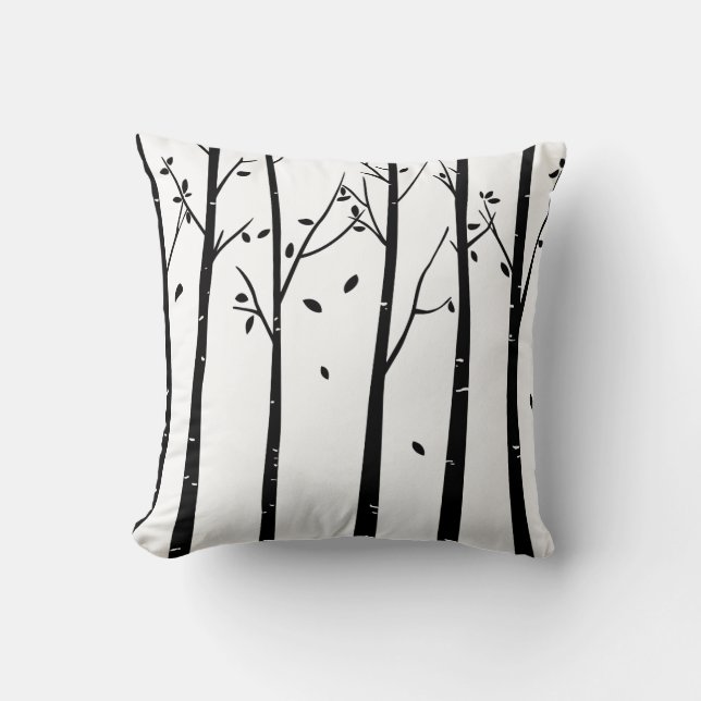 Modern Minimalist Trees Woodland Cushion (Front)
