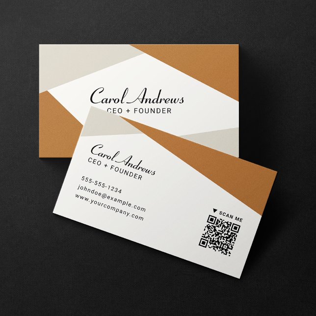 Modern Minimalist Trendy Geometric Shapes QR Code Business Card (Creator Uploaded)