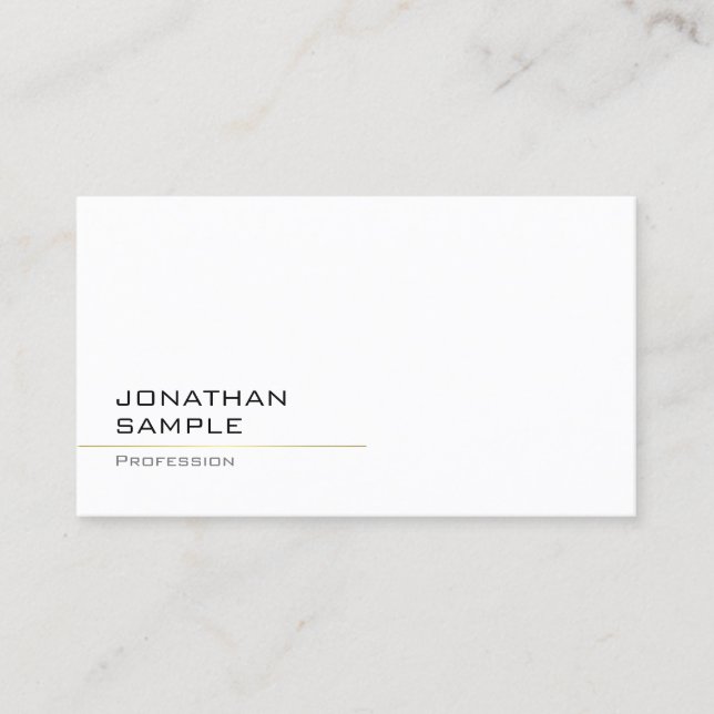 Modern Minimalist Trendy Professional Chic Gold Business Card (Front)