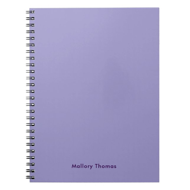 Modern Minimalist Trendy Purple Cute Notebook (Front)