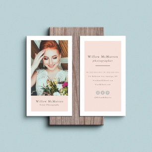 Modern Minimalist Trendy Typography Photography Business Card
