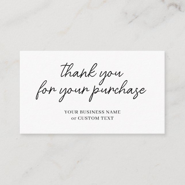Modern Minimalist Tumbler Cup Business Thank You Enclosure Card (Front)