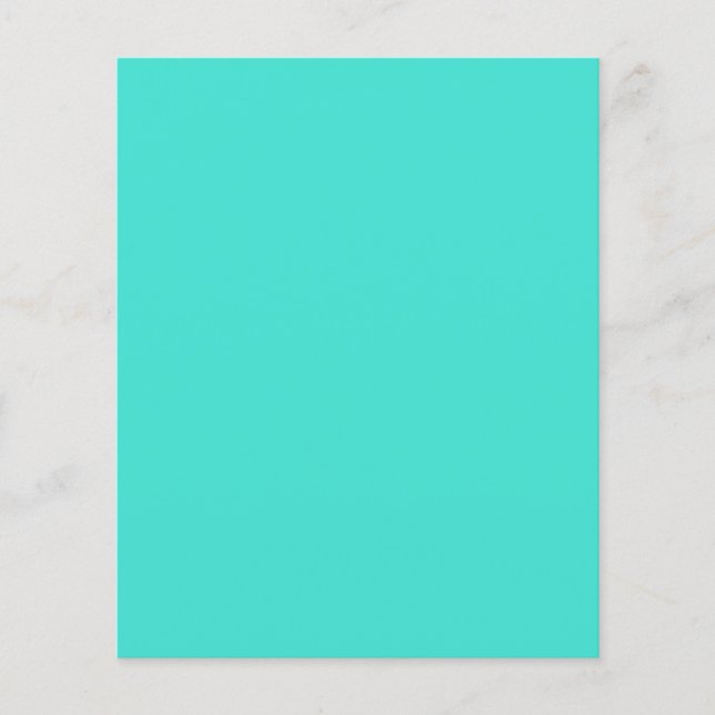 Modern Minimalist Turquoise Blank Paper Sheet (Front)