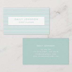 Modern Minimalist Turquoise Stripes Business Card