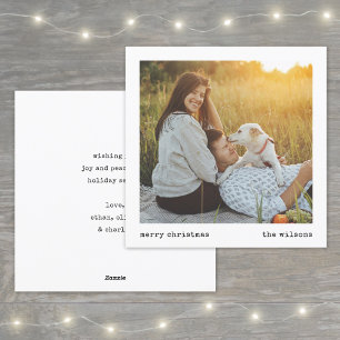 Modern Minimalist Typewriter Christmas Photo Holiday Card