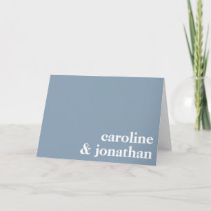 Modern Minimalist Typography Couple Names   Blue Note Card