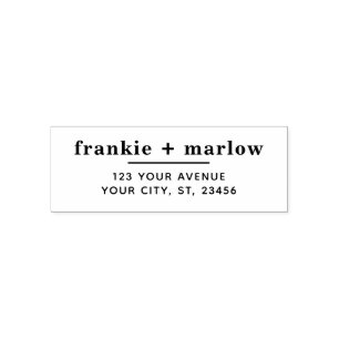 Modern Minimalist Typography Couple Return Address Self-inking Stamp