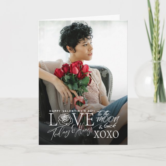 Modern Minimalist  Typography Custom Photo Card (Front)