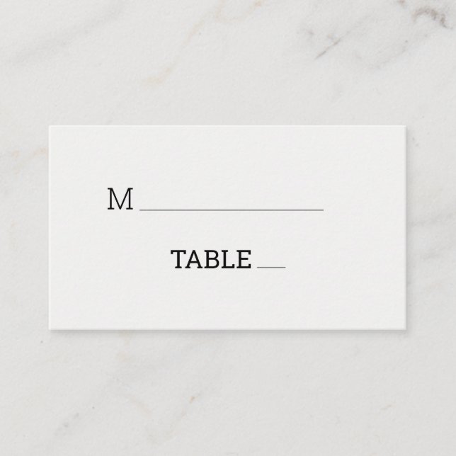Modern Minimalist Typography Faded Photo Place Card (Front)