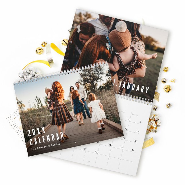 Modern Minimalist Typography Family Photo Calendar (Creator Uploaded)