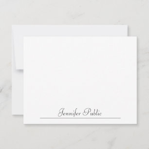 Modern Minimalist Typography Hand Script Name Text Card
