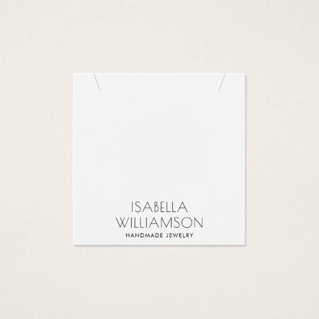 Modern Minimalist Typography Jewellery Display Car (Front)