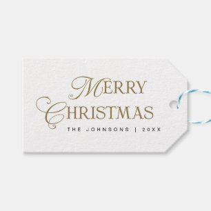 Modern Minimalist Typography Merry Christmas Gift Tags