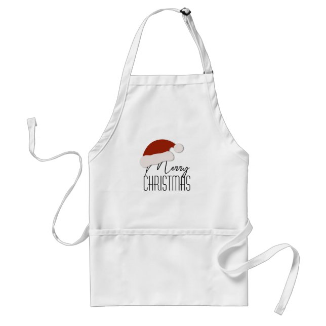 Modern Minimalist Typography Merry Christmas Standard Apron (Front)