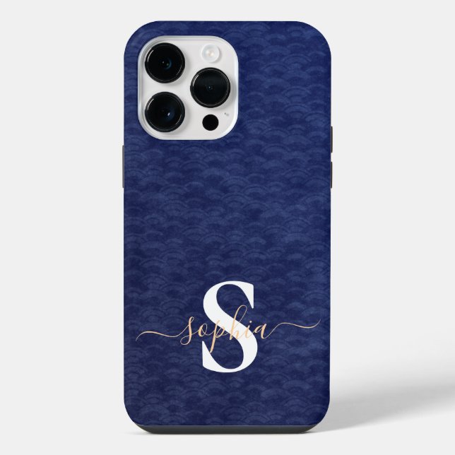 Modern Minimalist Typography Name monogrammed iPhone Case (Back)