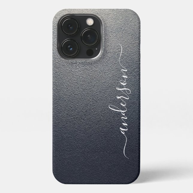 Modern Minimalist Typography Name monogrammed iPhone Case (Back)
