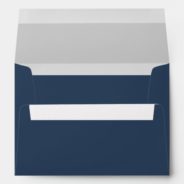Modern Minimalist Typography Navy Blue Grey Envelope (Back (Bottom))