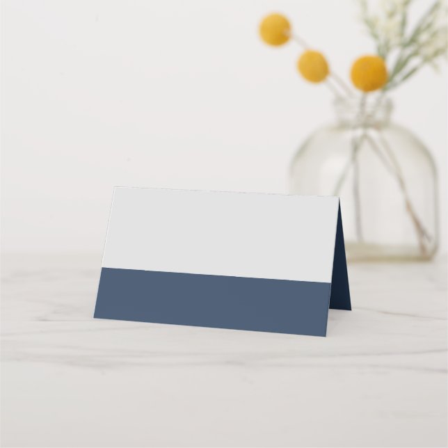 Modern Minimalist Typography Navy Blue Grey Place Card (Front)