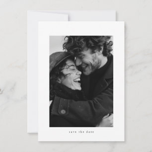 Modern Minimalist Typography Photo Budget Wedding Save The Date