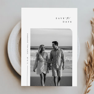 Modern Minimalist Typography Photo Wedding Save The Date