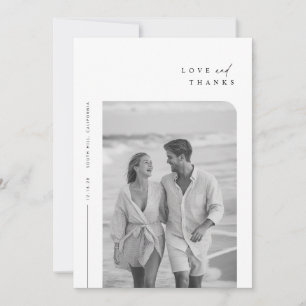 Modern Minimalist Typography Photo Wedding Thank You Card