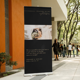 Modern Minimalist Typography Rehearsal Dinner Retractable Banner