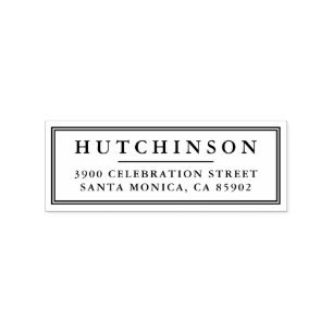 Modern Minimalist Typography Return Address Rubber Stamp