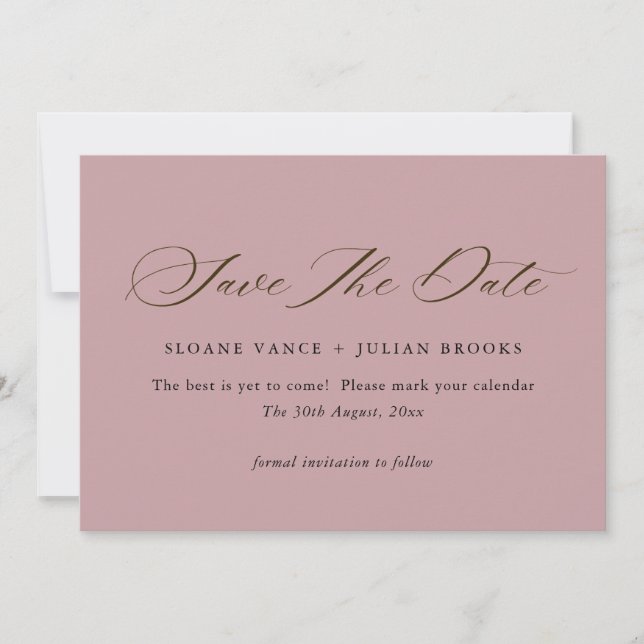 Modern Minimalist Typography Save the Date Card (Front)
