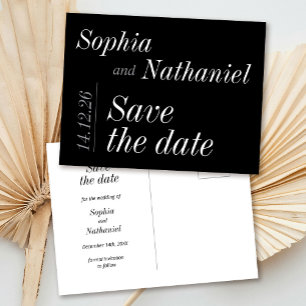 Modern Minimalist Typography Save the Date Postcard