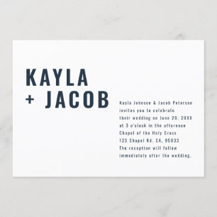 Modern + Minimalist Typography Wedding Invitation