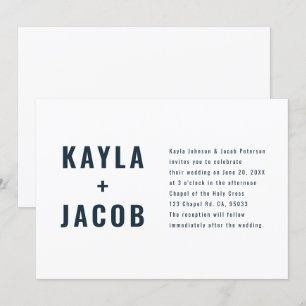 Modern + Minimalist Typography Wedding Invitation