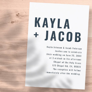 Modern + Minimalist Typography Wedding Invitation