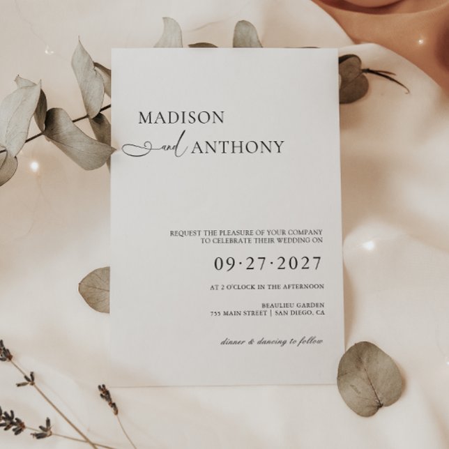 Modern & Minimalist Typography Wedding Invitation (Creator Uploaded)