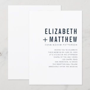 Modern + Minimalist Typography Wedding Invitation