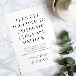 Modern Minimalist Typography Wedding   Photo & QR Invitation