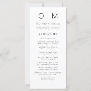 Modern Minimalist Typography Wedding Program