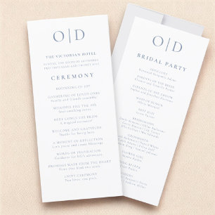 Modern Minimalist Typography Wedding Program